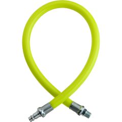 HA2132HV Anti Whip Hose Yellow High Visibility 0.6m of 10mm i/d Hose, XF-Euro Adaptor to Male Thread R 1/4