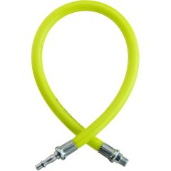 HA2149HV Anti Whip Hose Yellow High Visibility 0.6m of 10mm i/d Hose, Standard Adaptor to Male Thread R 1/4