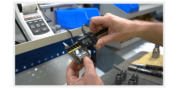 PCL Coupling components being quality checked in PCL's factory in Sheffield